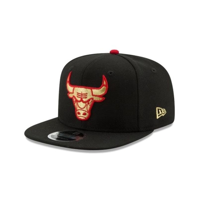Chicago Bulls Gorra | New Era NBA Gold Flip 9fifty Snapback Cap Mexico - Negros